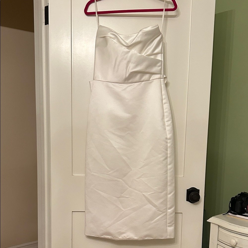 Strapless White Midi Dress from Bridal Designer Amsale